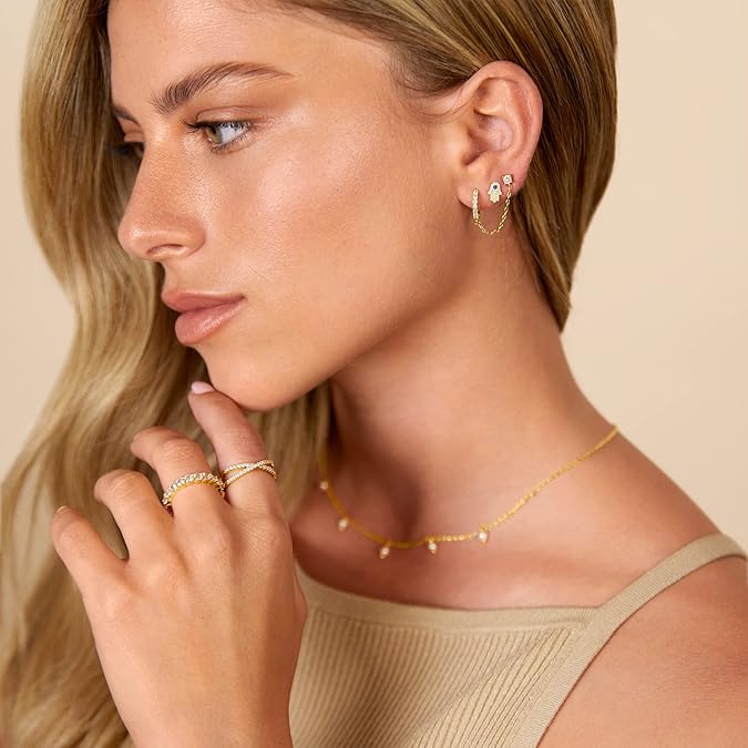 Adella Chain Earrings | Gold