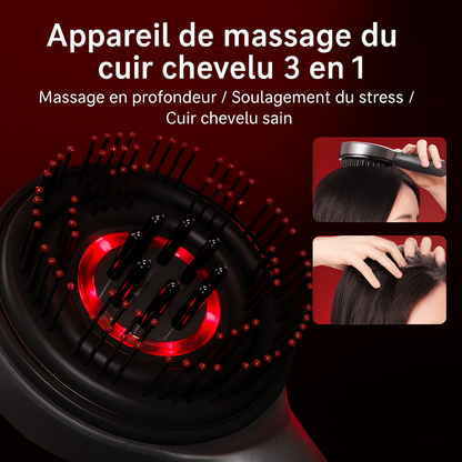 Masseur Capillaire Électrique – Stimulation de la Pousse, Apaisement & Diffusion d’Huile
