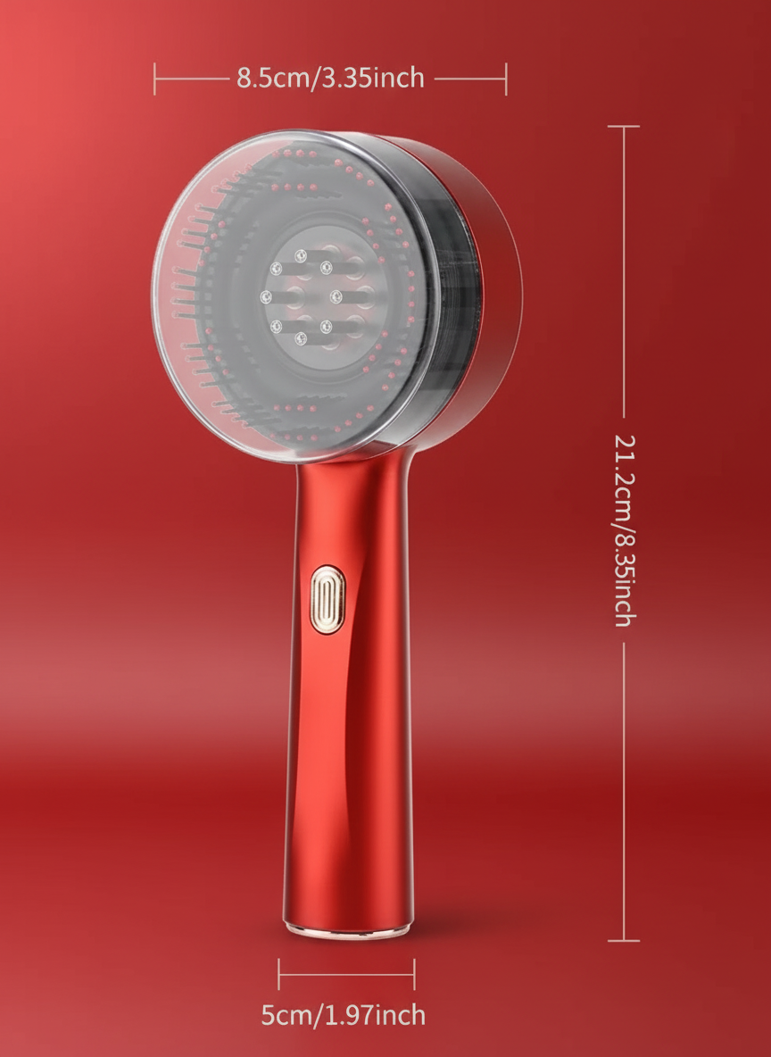 Masseur Capillaire Électrique – Stimulation de la Pousse, Apaisement & Diffusion d’Huile