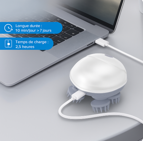 Masseur électrique portable universelle (Cuir chevelu, visage, jambes, mains....)