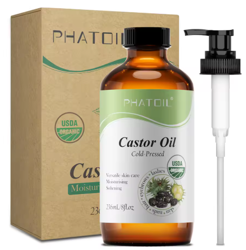 Huile de ricin bio, 236ML, huile essentielle non raffinée pressée à froid