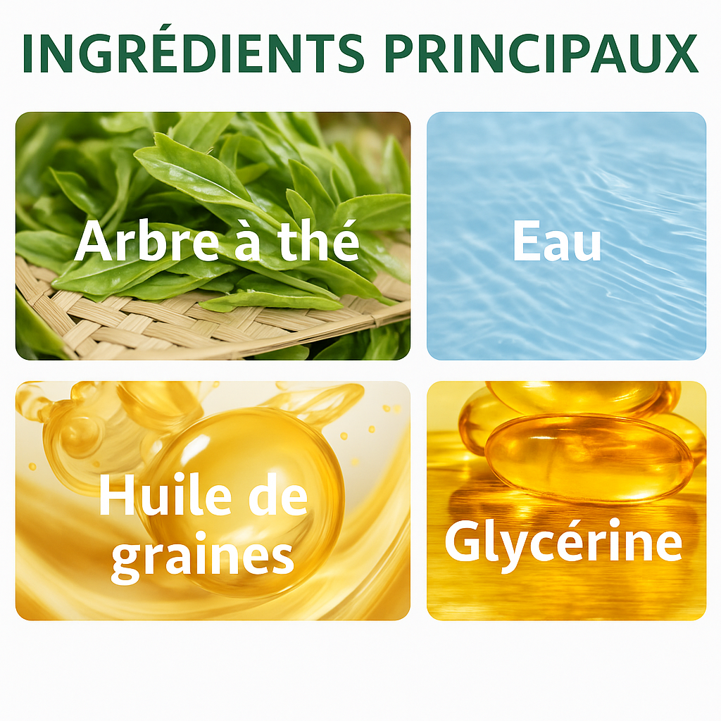 Huile essentielle d'arbre à thé (Théier) pour soins de la peau/cuir chevelu, massage .