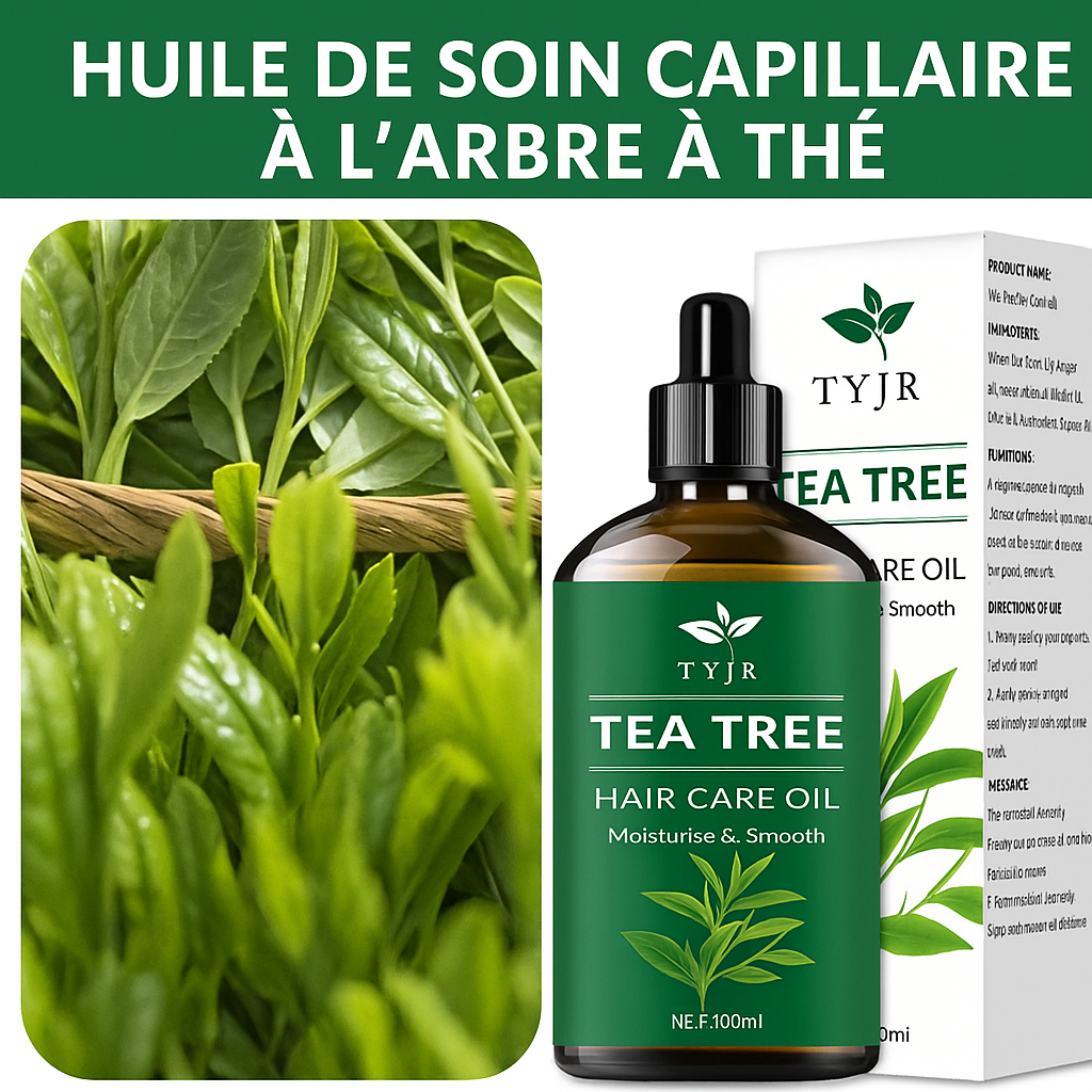 Huile essentielle d'arbre à thé (Théier) pour soins de la peau/cuir chevelu, massage .