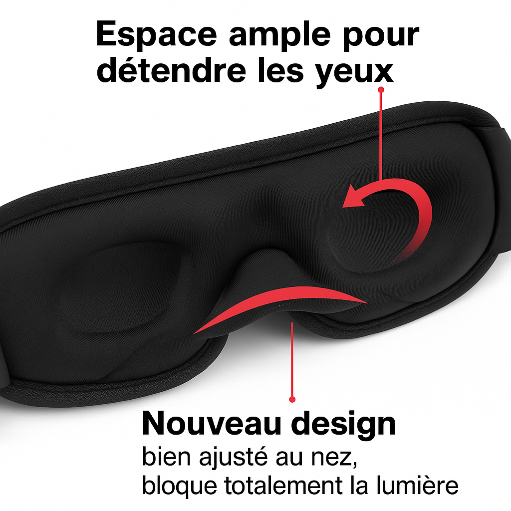 Masque de sommeil 3D bloquant la lumière masque de sommeil
