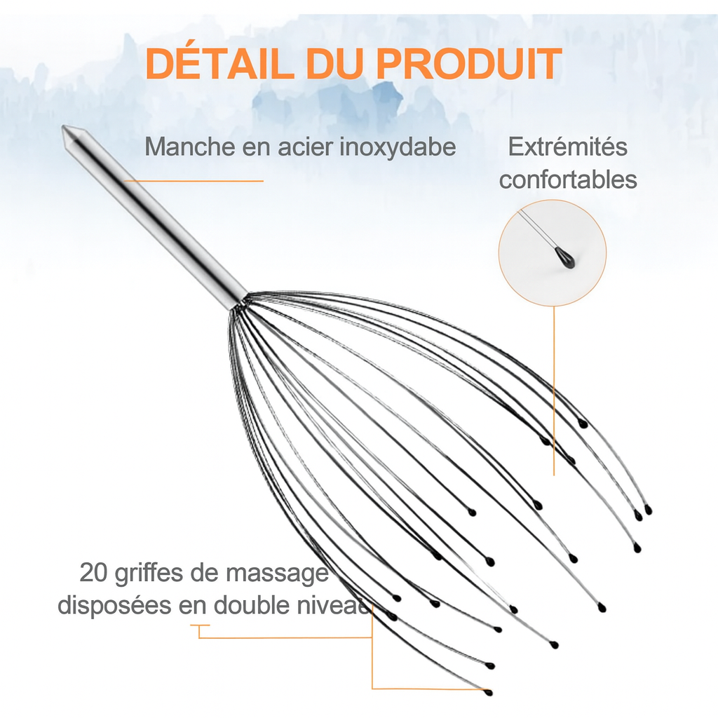 Brosse Masseuse de Tête avec 20 Bras