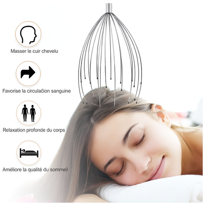 Brosse Masseuse de Tête avec 20 Bras