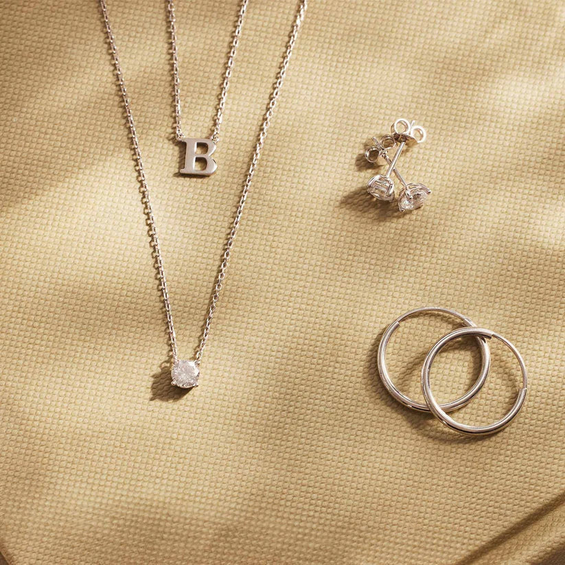 Cléa Stone Necklace | White Gold